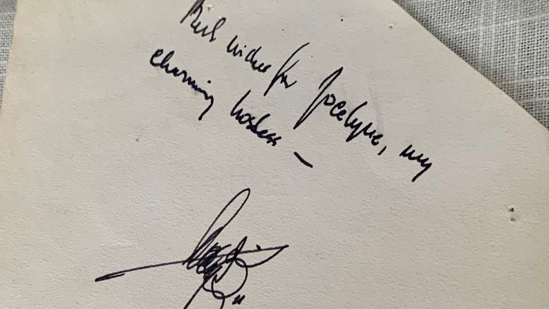 <strong>Star spotting:</strong> Jocelyne got used to serving celebrities on board PanAm flights, including Ringo Starr, who gave her this autograph.