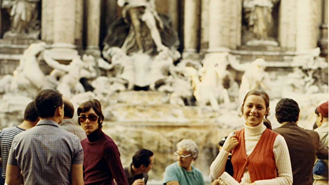 <strong>Roman holiday: </strong>Jocelyne met Tyler while on a Rome-Paris-New York Pan Am trip in September 1970. Here she is in Rome on the first leg of the trip.