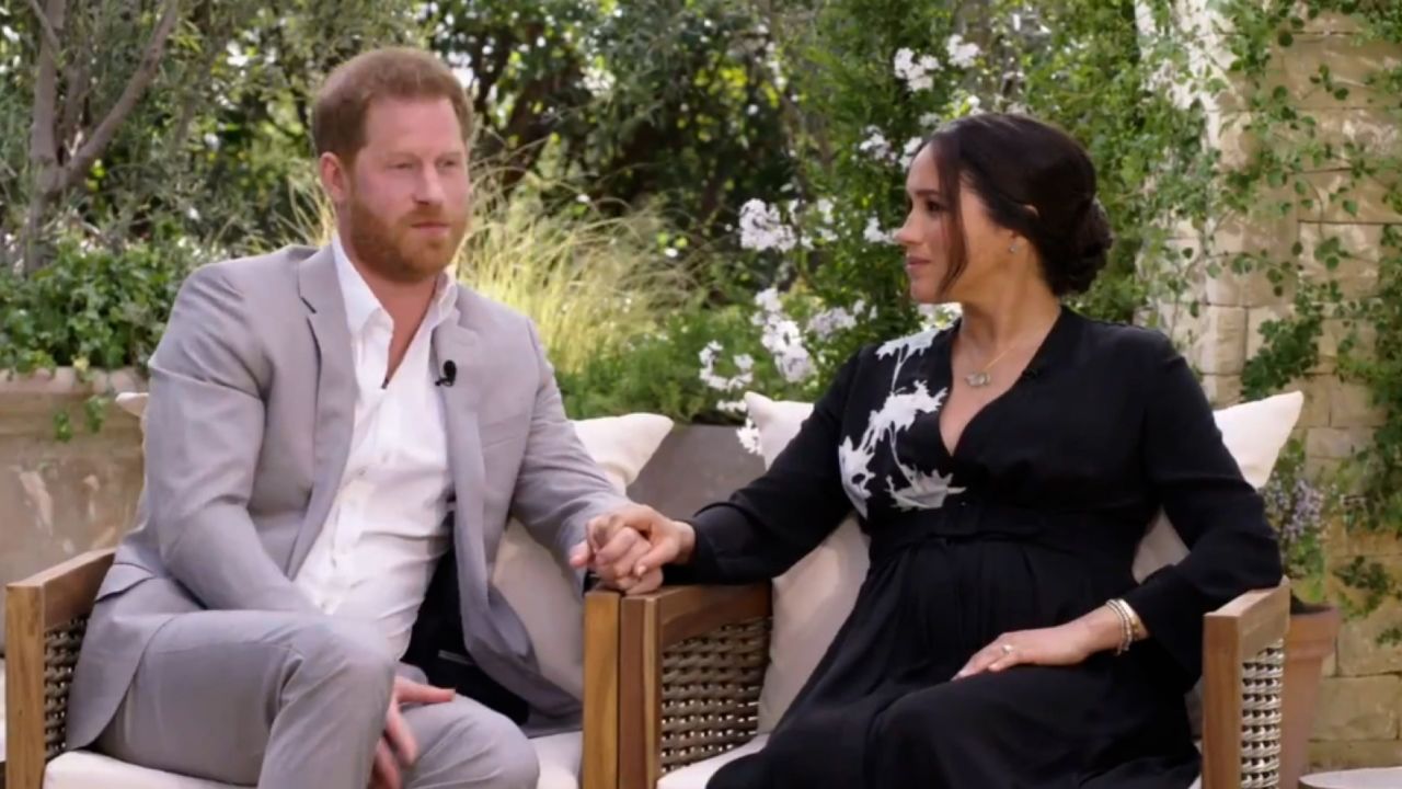 Harry and Meghan, the Sussexes, in an interview with Oprah Winfrey, scheduled to air on Sunday.