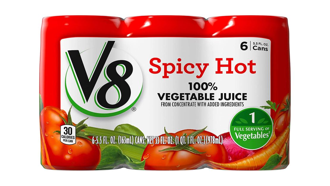 V8 Spicy Hot 100% Vegetable Juice, 48-Pack