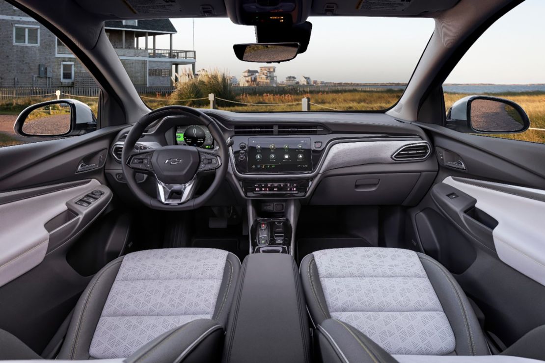 The Chevrolet Bolt EUV's interior is a little less quirky than the VW's.