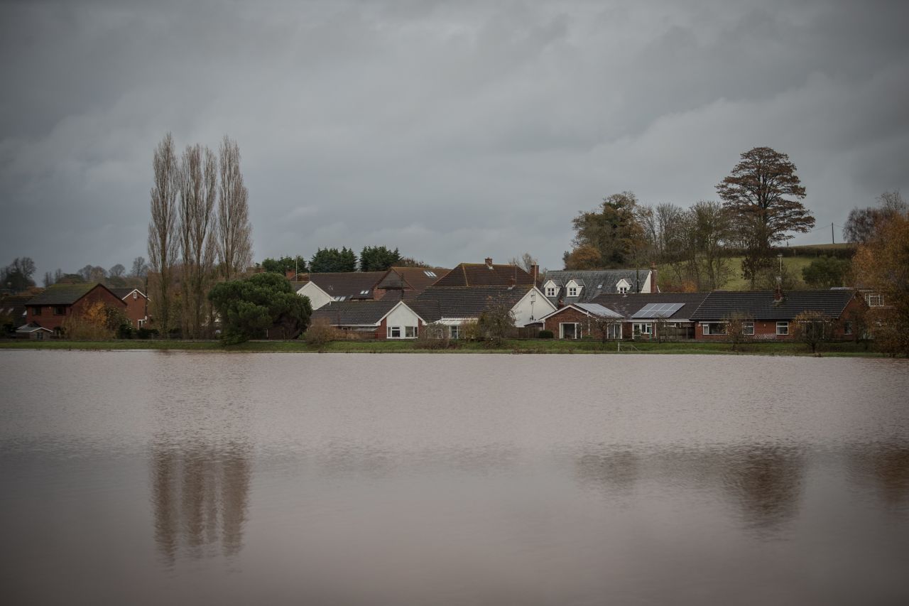 The dams also regulate water flow, preventing floods downstream in times of heavy rainfall. Climate change is predicted to bring wetter winters to the UK. Flood water is seen in fields surrounding the village of Clyst St George, near Exeter, Devon, in November 2016. 