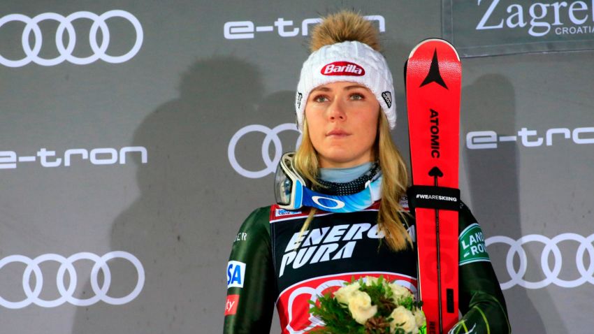 ZAGREB, CROATIA - JANUARY 4 : Mikaela Shiffrin of USA takes 2nd place during the Audi FIS Alpine Ski World Cup Women's Slalom on January 4, 2020 in Zagreb Croatia. (Photo by Christophe Pallot/Agence Zoom/Getty Images)