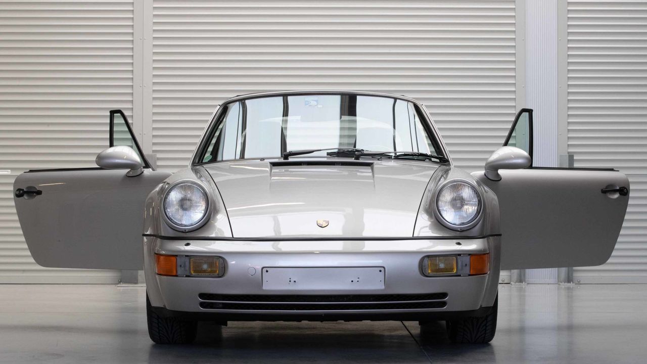 Maradona's Porsche is displayed in Vichte, Belgium, last month before being put up for auction.