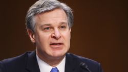 FBI Director Christopher Wray testifies before the Senate Judiciary Committee on the January 6th insurrection, in the Hart Senate Office Building on Capitol Hill in Washington, DC on March 2, 2021. (Photo by MANDEL NGAN / POOL / AFP) (Photo by MANDEL NGAN/POOL/AFP via Getty Images)