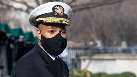Then Surgeon General Jerome Adams speaks to the media outside the White House on December 21, 2020 in Washington, DC
