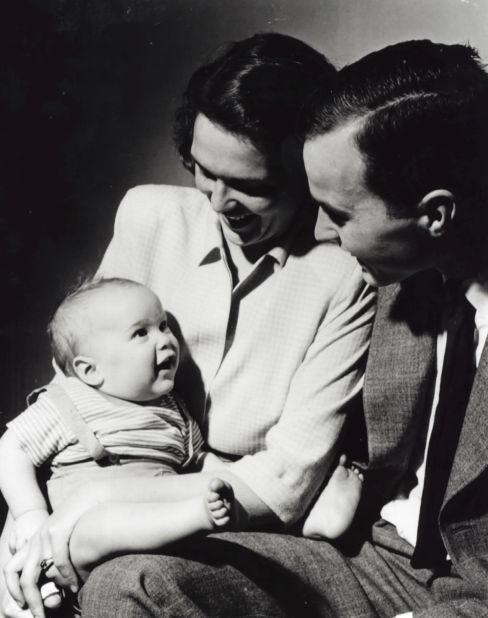 Bush was born in New Haven, Connecticut, on July 6, 1946. Here, he looks up at his parents, George and Barbara, as they pose for a portrait in April 1947.