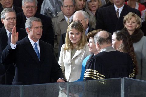 Bush is sworn in as President in January 2001.