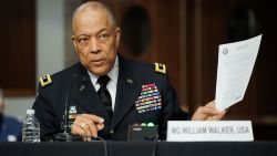 Commanding General District of Columbia National Guard Major General William J. Walker testifies before the Senate Homeland Security and Governmental Affairs/Rules and Administration hearing to examine the January 6, 2021 attack on the US Capitol on Capitol Hill on March 3, 2021 in Washington, DC. (Photo by Greg Nash / POOL / AFP) (Photo by GREG NASH/POOL/AFP via Getty Images)