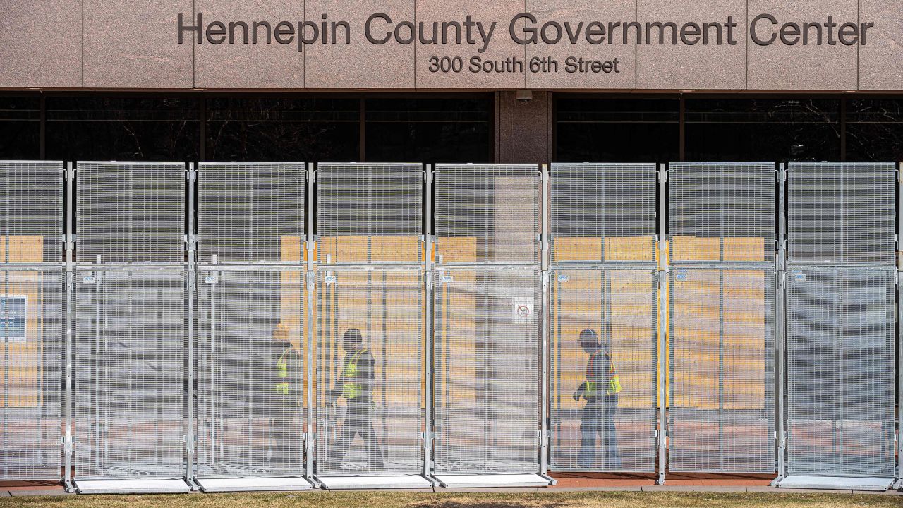 Workers installed security fencing at the Hennepin County Government Center in Minneapolis last month.
