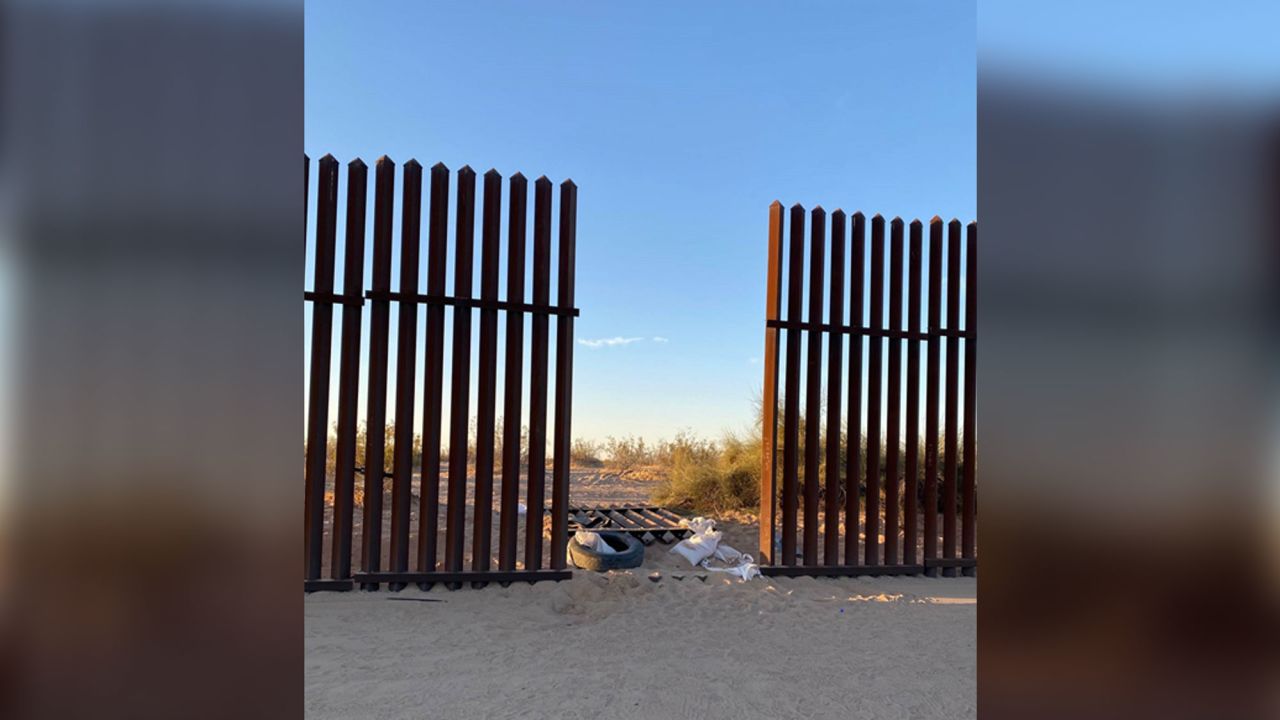US Customs and Border Protection released a photo of the hole in the wall.