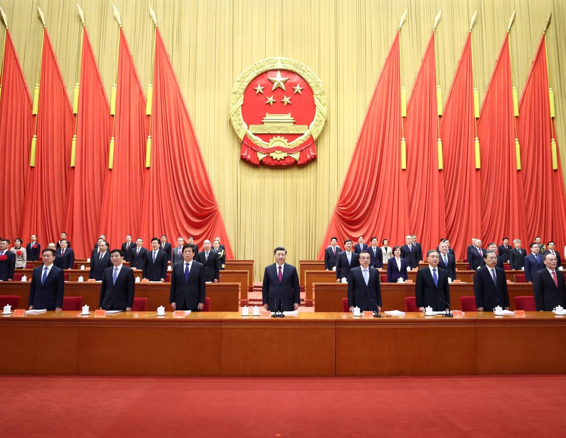 President Xi Jinping and the Politburo Standing Committee attend a grand gathering to mark the nation's poverty alleviation accomplishments at the Great Hall of the People in Beijing, capital of China, on February 25.