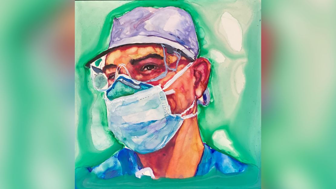 Dr. Eliot Fagley, section head of critical care medicine at Virginia Mason Hospital in Seattle, was one of Krishnan's first portraits.