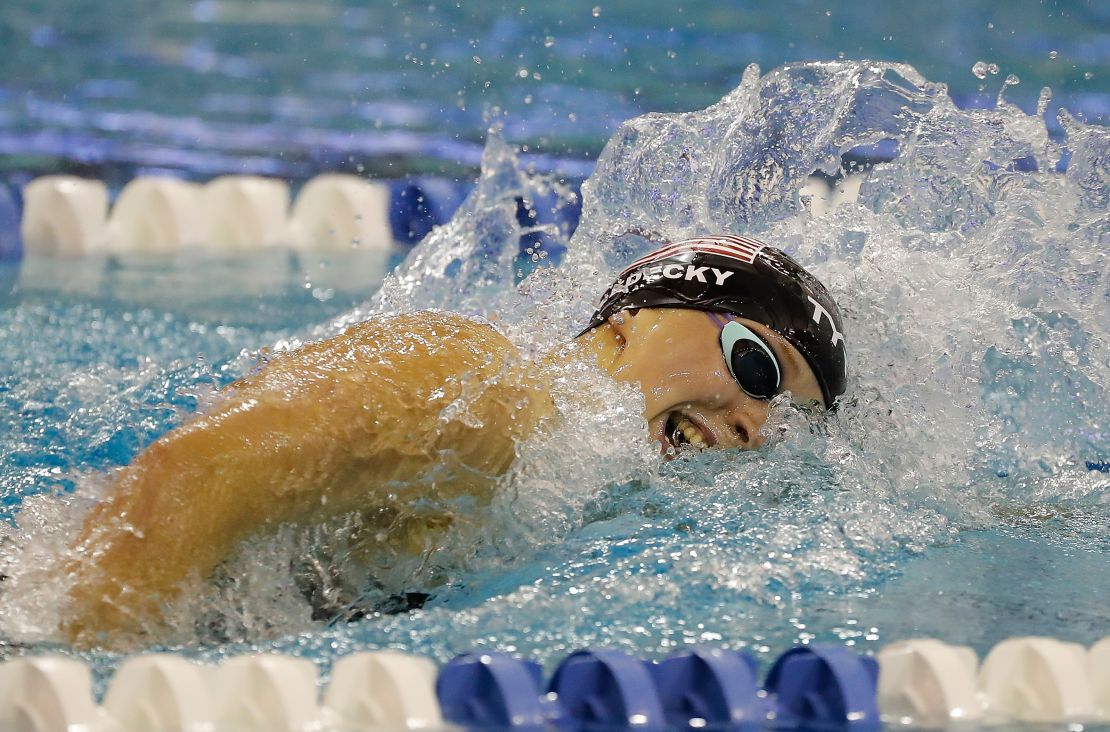 Ledecky competes in the final of the 400m freestlye at the 2019 US Open championships in Atlanta.