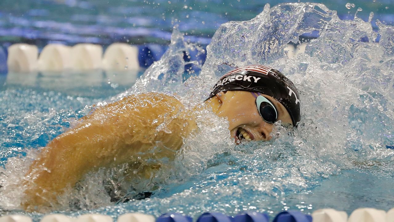 Ledecky competes in the final of the 400m freestlye at the 2019 US Open championships in Atlanta.