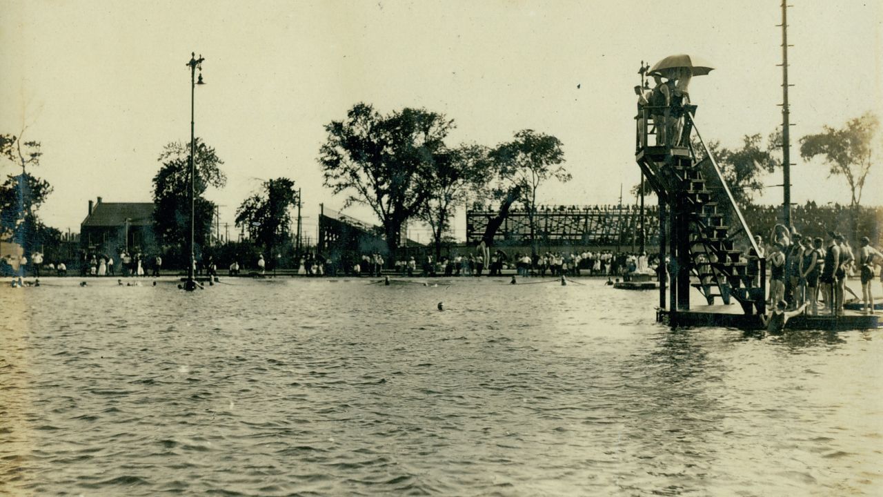The vast Fairgrounds Park pool in St. Louis, in an undated photo. It closed in 1956.