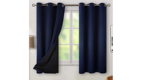 amazonsleepBGment Thermal Insulated 100% Blackout Curtains for Bedroom with Black Liner, Double Layer Full Room Darkening Noise Reducing Grommet Curtain