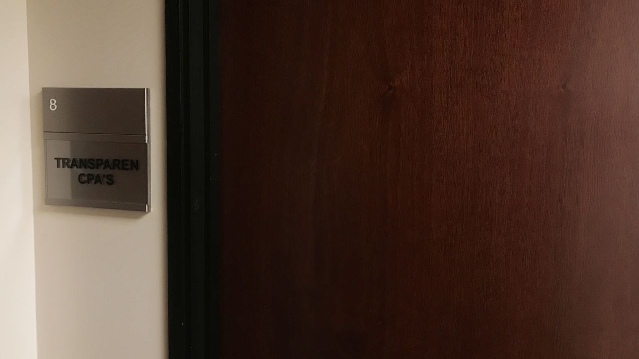 The door to Transparen CPAs in Mesa, Arizona was closed and locked when a CNN reporter visited last month.