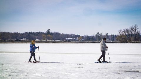 Residents head out for some ice-fishing and conviviality.