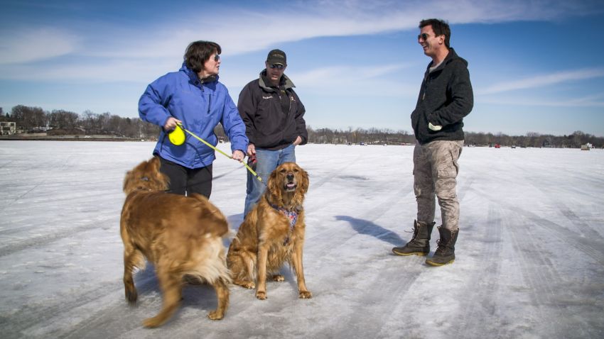Bill Weir talks to Minnesotans on a frozen Lake Minnetonka.
