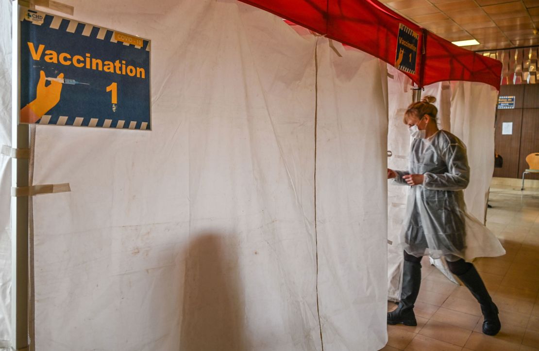 A nurse prepares to administer the first Covid-19 vaccine at a hospital in the northern French town of Dunkirk on February 17.