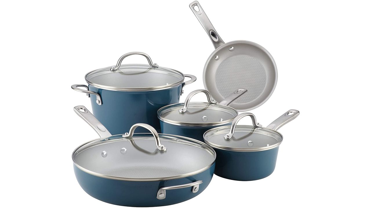 black Ayesha Curry Home Nonstick 9-Piece Cookware Set
