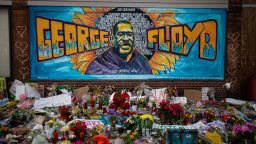 MINNEAPOLIS , MINNESOTA - MAY 31: The makeshift memorial and mural outside Cup Foods where George Floyd was murdered by a Minneapolis  police officer on Sunday, May 31, 2020 in Minneapolis , Minnesota. (Jason Armond/Los Angeles Times via Getty Images)