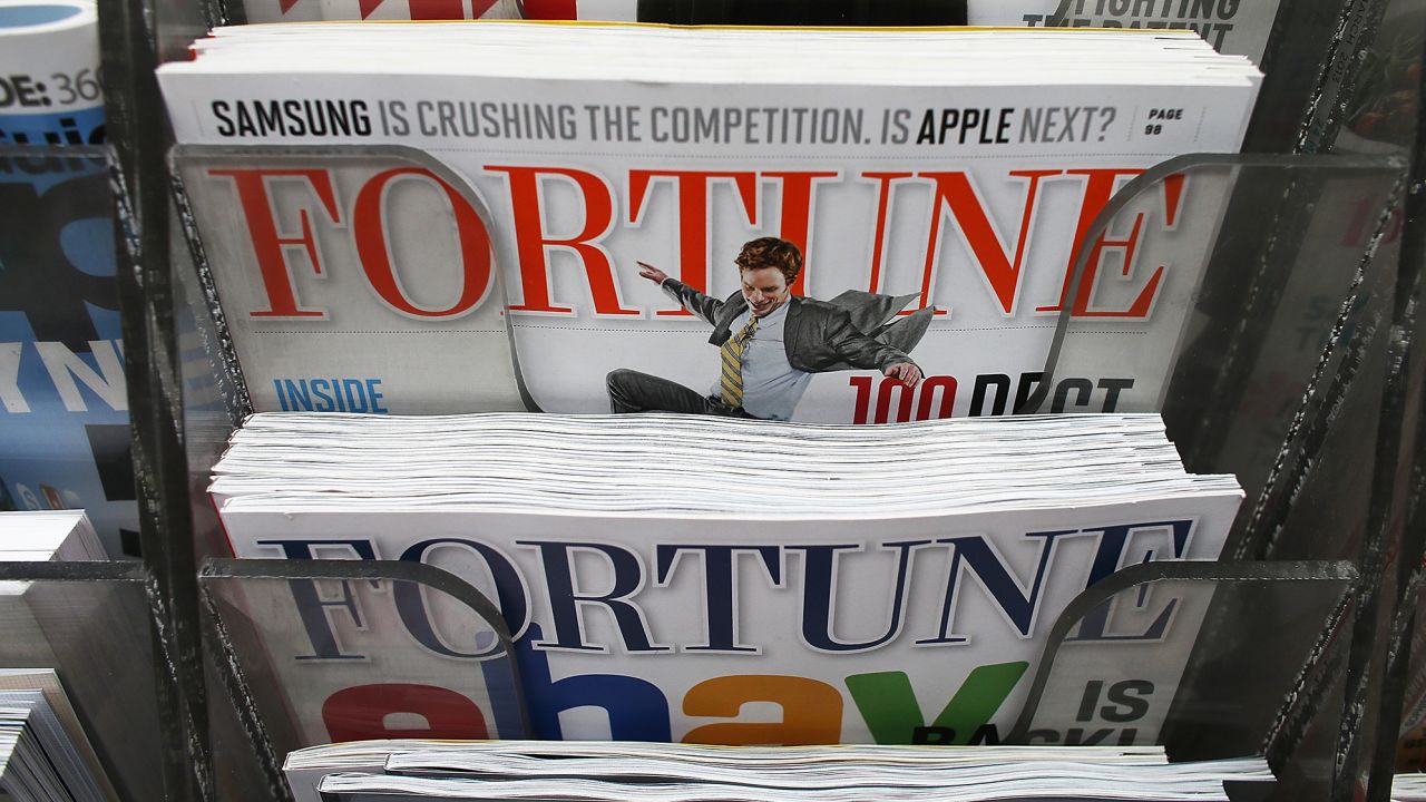 Issues of Fortune magazine are for sale at a newsstand in Manhattan on February 13, 2013 in New York City. (Photo by Mario Tama/Getty Images)