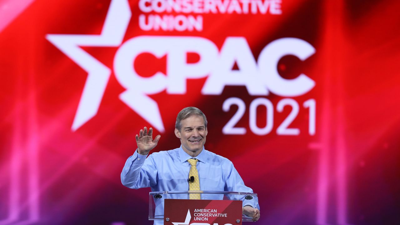 U.S. Rep. Jim Jordan speaks at the 2021 Conservative Political Action Conference in Orlando, Florida. 