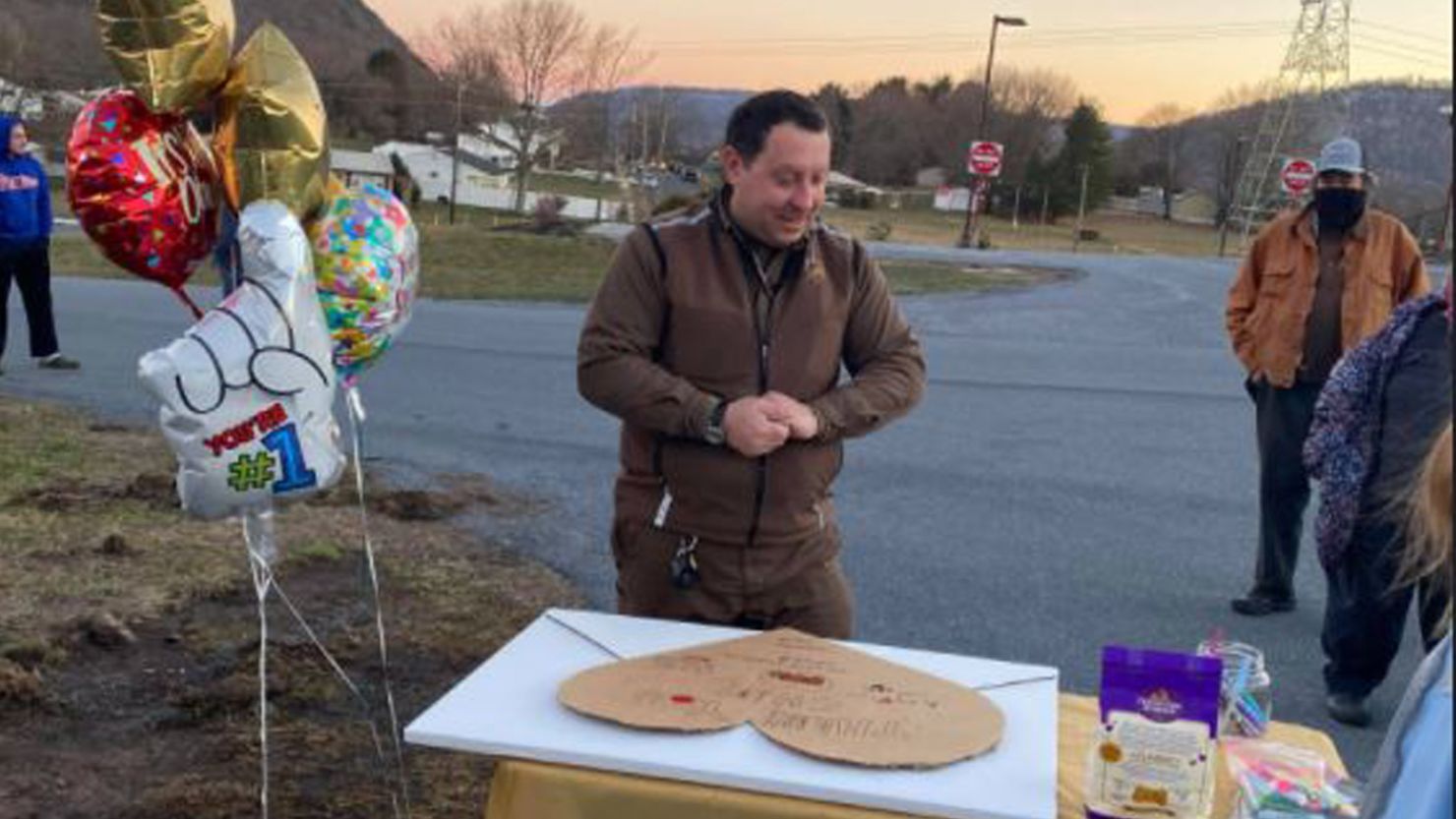 UPS driver Chad Turns was surprised by the residents of Dauphin, Pennsylvania, with a $1,000 gift thanking him for all his work during the Covid-19 pandemic. 