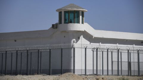A watchtower on a high-security facility near what is believed to be a re-education camp where mostly Muslim ethnic minorities are detained, on the outskirts of Hotan, Xinjiang, on May 31, 2019.