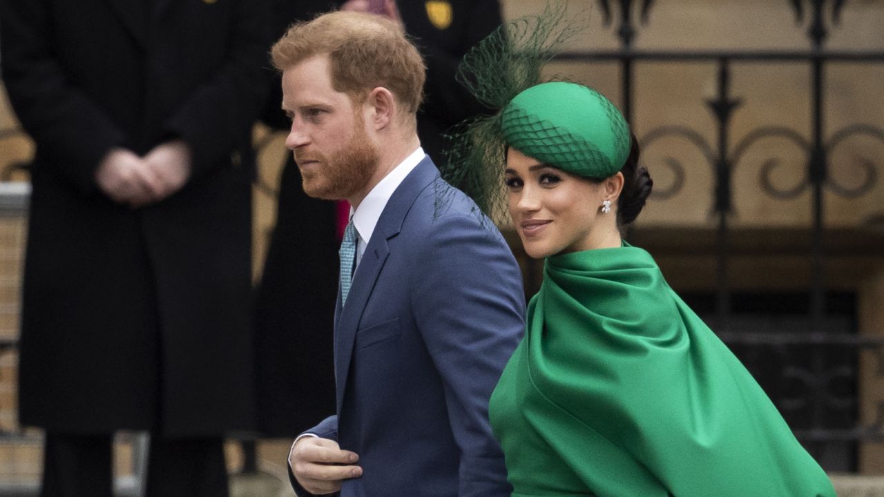 Harry and Meghan last March, in their final royal engagement.