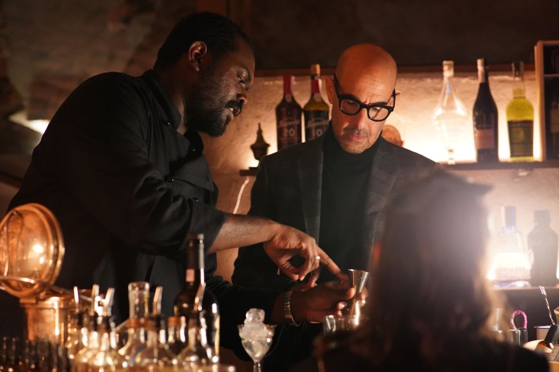 Mixologist Morris Maramaldi shows Stanley Tucci the secret to his martini with a Milanese twist.