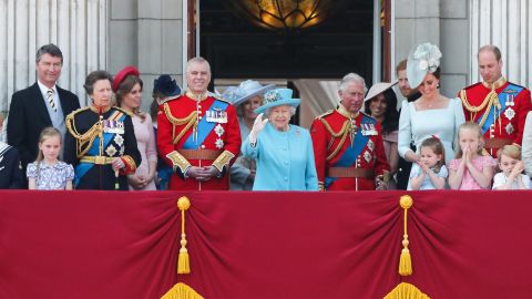 Harry, Meghan and Andrew were all present on the Buckingham Palace balcony in June 2018.