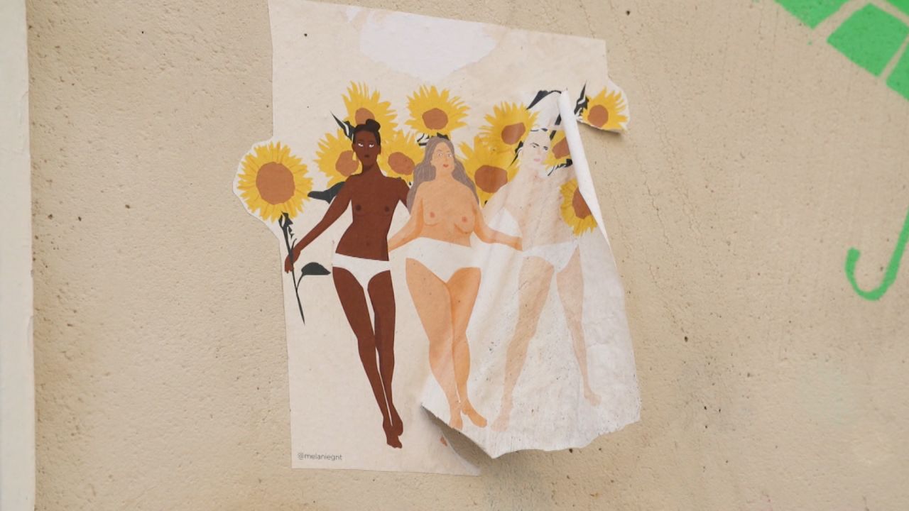 Feminist street art is becoming commonplace around Paris with graffiti denouncing catcalling, drawings of women with hairy legs and small mirrors stuck to walls around the city inviting women to celebrate their reflection. CNN's Melissa Bell reports.