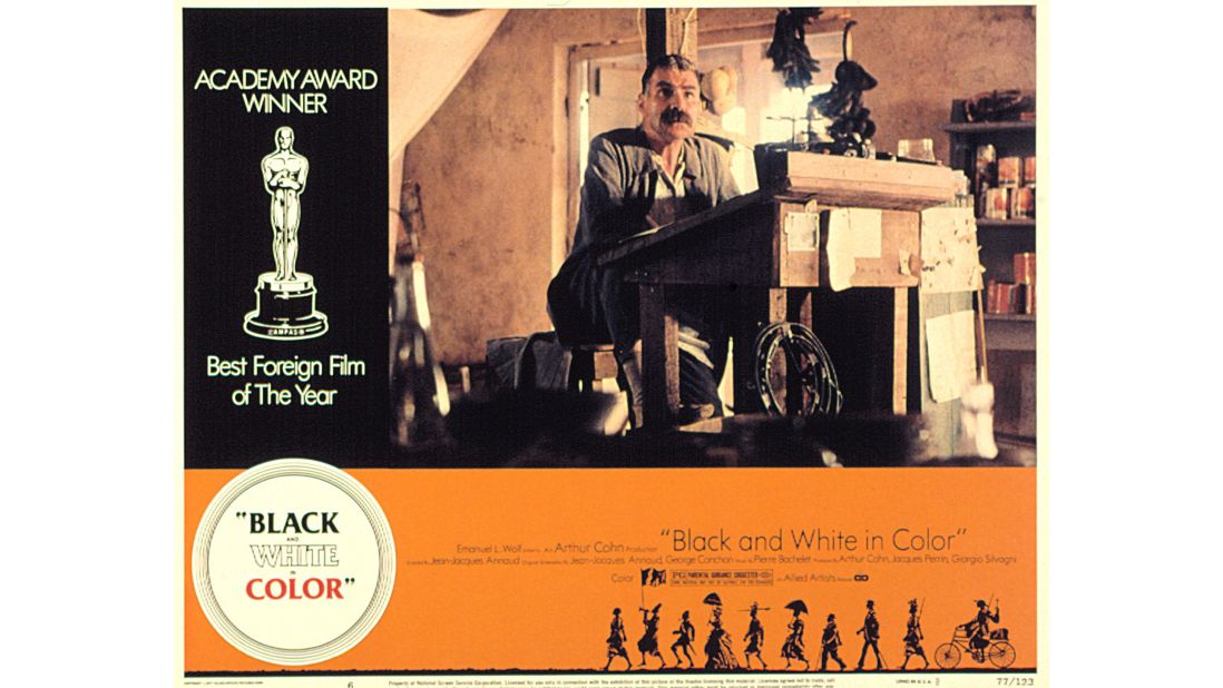 Seven years later, "Black And White In Color" (1976) would win the continent's second Best Foreign Language Film award. Set in the Ivory Coast and directed by Frenchman Jean-Jacques Annaud, the movie follows French colonists in Central Africa during World War I.