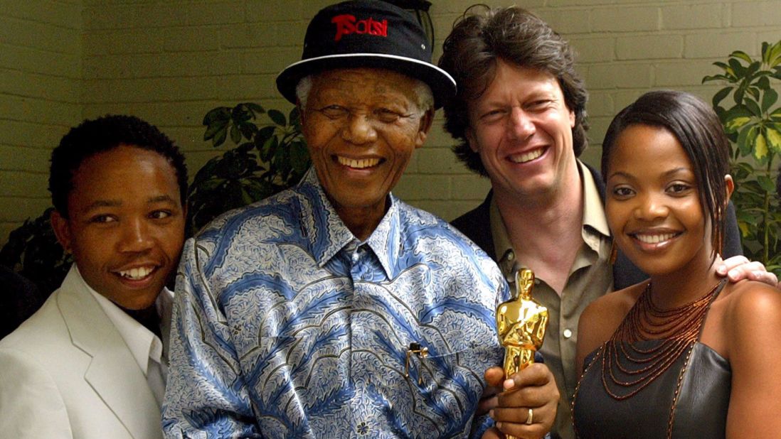 Two years later, South Africa would find more success at the Academy Awards. "Tsotsi" (2005) is a crime drama about a young gang member who steals a car -- only to discover a baby in the backseat. In 2006, the film won Best Foreign Language Film, a first for South Africa. The win garnered plenty of attention back home; leading actors Presley Chweneyagae (left) and Terry Pheto (right), with director Gavin Hood, are pictured here with former president Nelson Mandela.