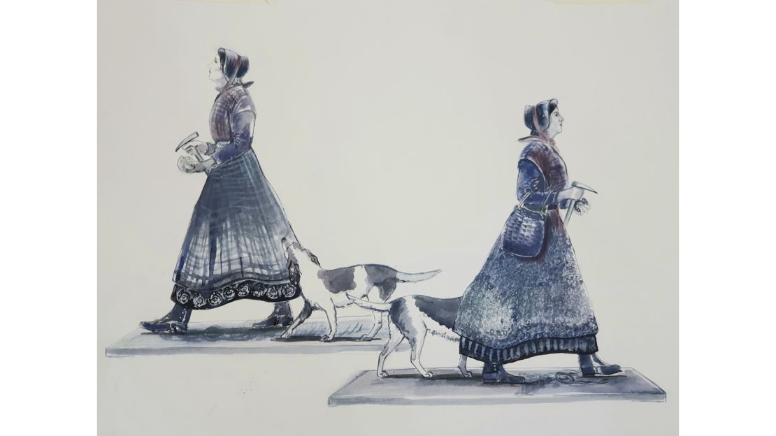 An illustration of a statue of Mary Anning that campaigners hope to erect in her home town of Lyme Regis