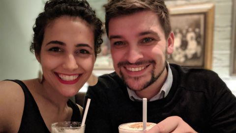 Krista Bose and her partner Oliver Turnbull. Bose says she is willing to risk the time she has left to work as a doctor.