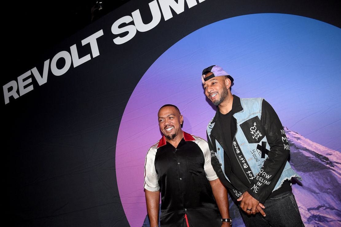 Artists Timbaland and Swizz Beatz attend day 1 of REVOLT Summit x AT&T Summit on September 12, 2019 in Atlanta.