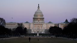 The U.S. Capitol building is shown after sunset Thursday, March 4, 2021, in Washington. (AP Photo/Alex Brandon)