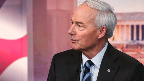 Asa Hutchinson, governor of Arkansas, speaks during a Bloomberg Television interview in 2018. Hutchinson recently signed the Medical Ethics and Diversity Act into law.