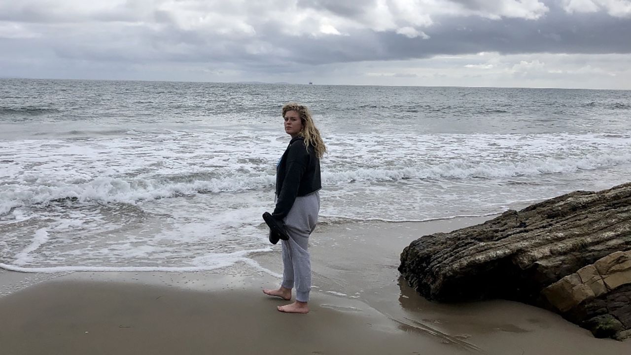 Julie visits the beach in Santa Barbara while at residential treatment for her eating disorder in March 2020.