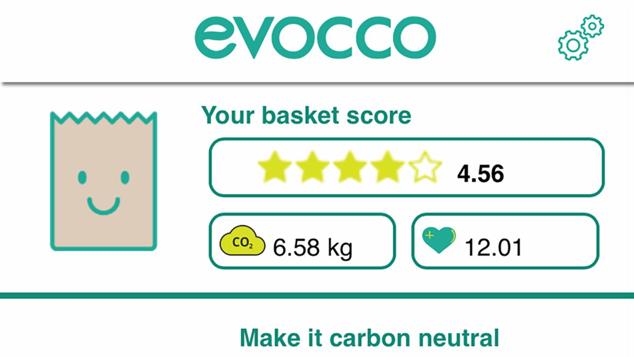 Evocco tracks the carbon footprint of grocery shopping.