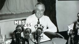 President Franklin D. Roosevelt gives a "fireside chat" on June 24, 1938, where he addressed wage issues. He signed the Fair Labor Standards Act the next day. 