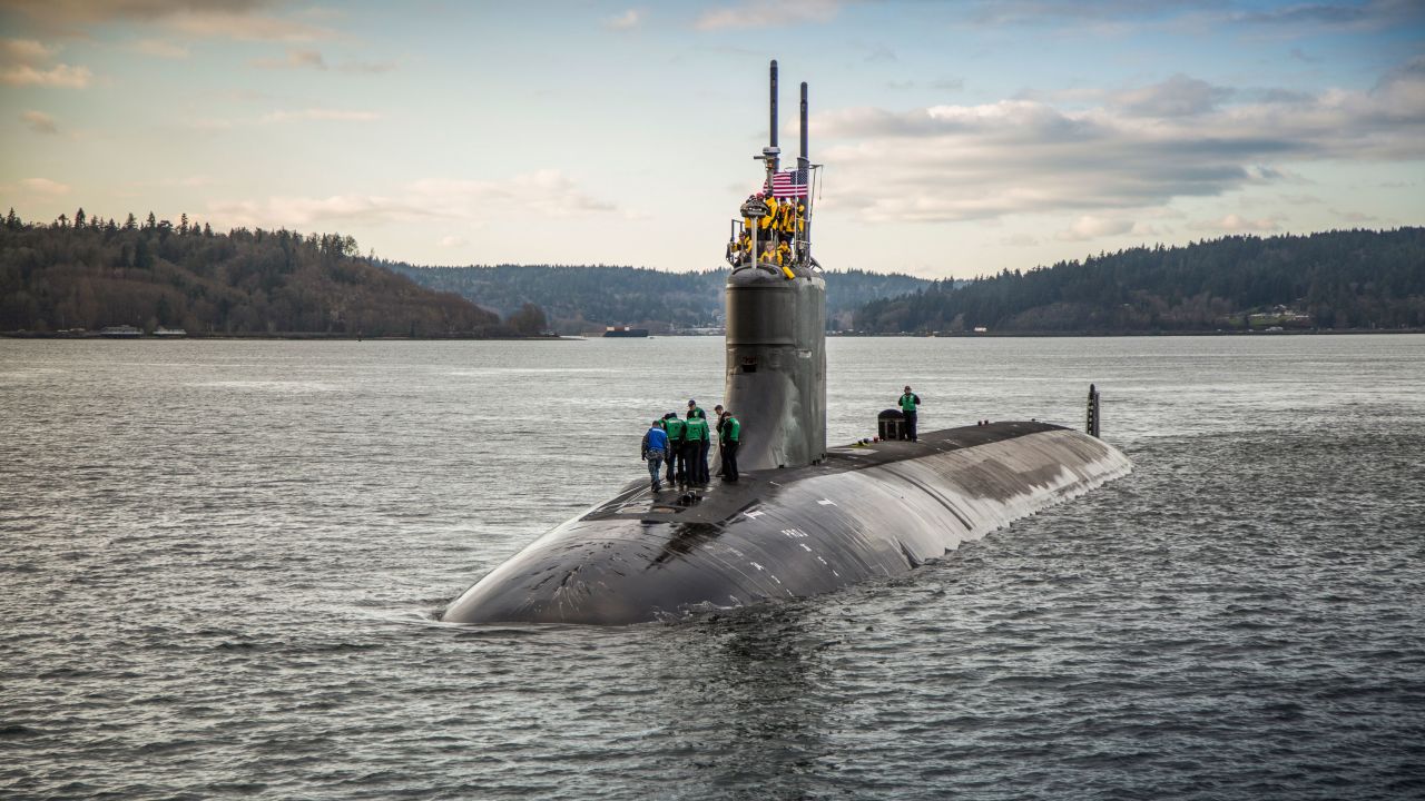 In this December 15, 2016, file photo, the USS Connecticut departs Puget Sound Naval Shipyard.