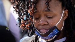 Tamika Palmer, mother of Breonna Taylor, looks on during a vigil for her daughter in June.