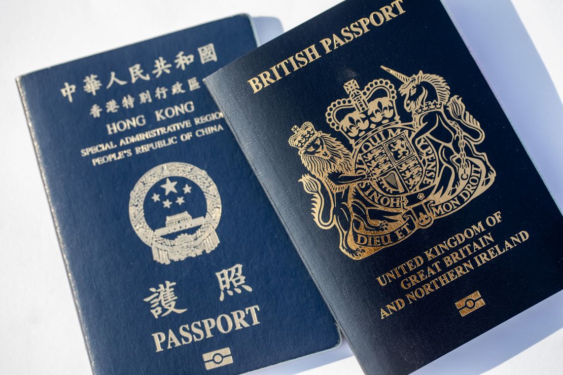 The British National Overseas passport and the Hong Kong passport, photographed in January 2021. 