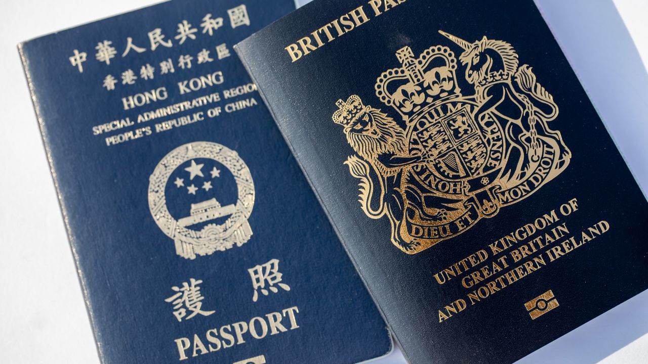 The British National Overseas passport and the Hong Kong passport, photographed in January 2021.
