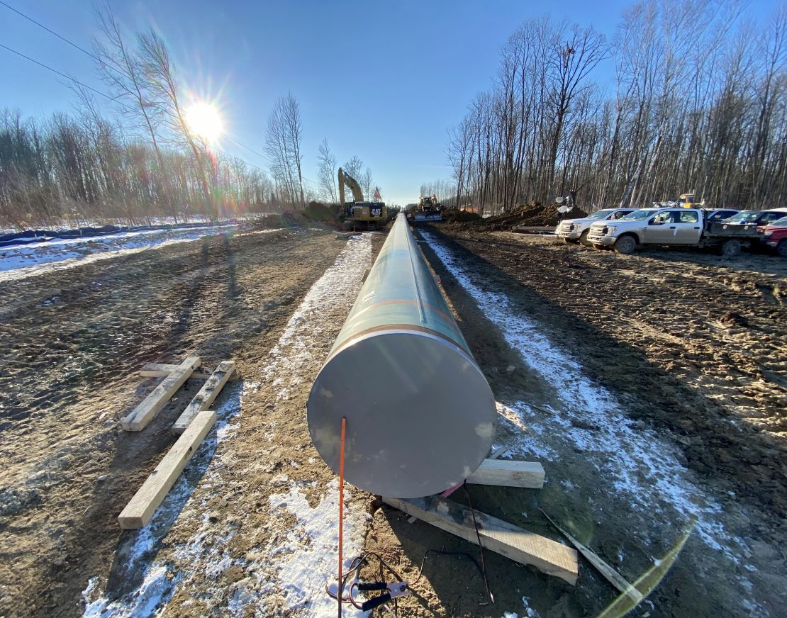 A section of pipe waits to be connected.